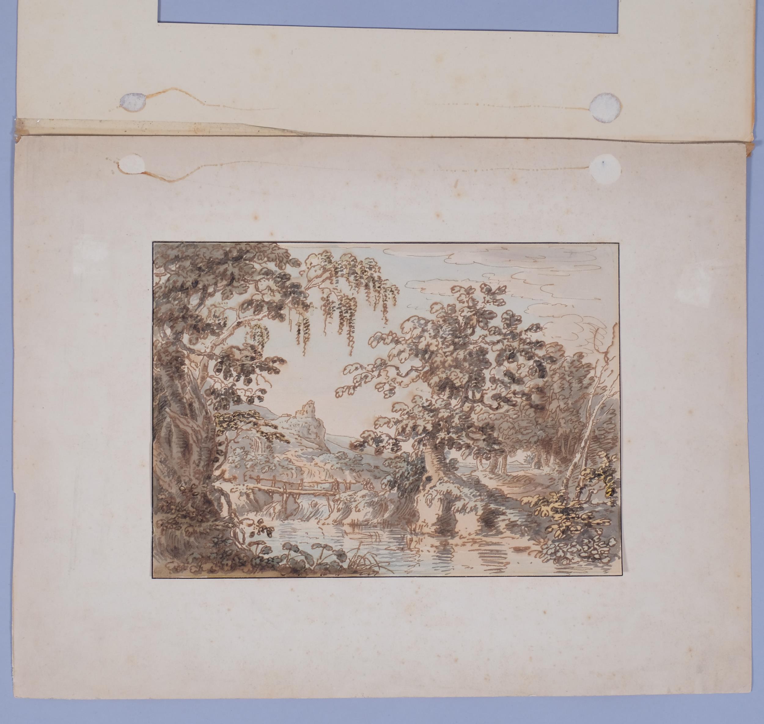 Attributed to George Cruikshank (1792 - 1878), landscape, ink and watercolour, unsigned, 22cm x - Image 3 of 4