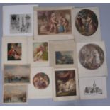 A folder of mainly 19th century prints and engravings