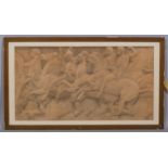 Classical relief sketch, pencil drawing on paper, unsigned, 40cm x 74cm, framed Even paper