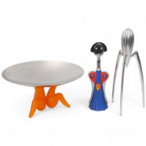 PHILLIPE STARCK for Alessi, Italy, a stainless steel and plastic centre bowl, a Juicy Salif citrus