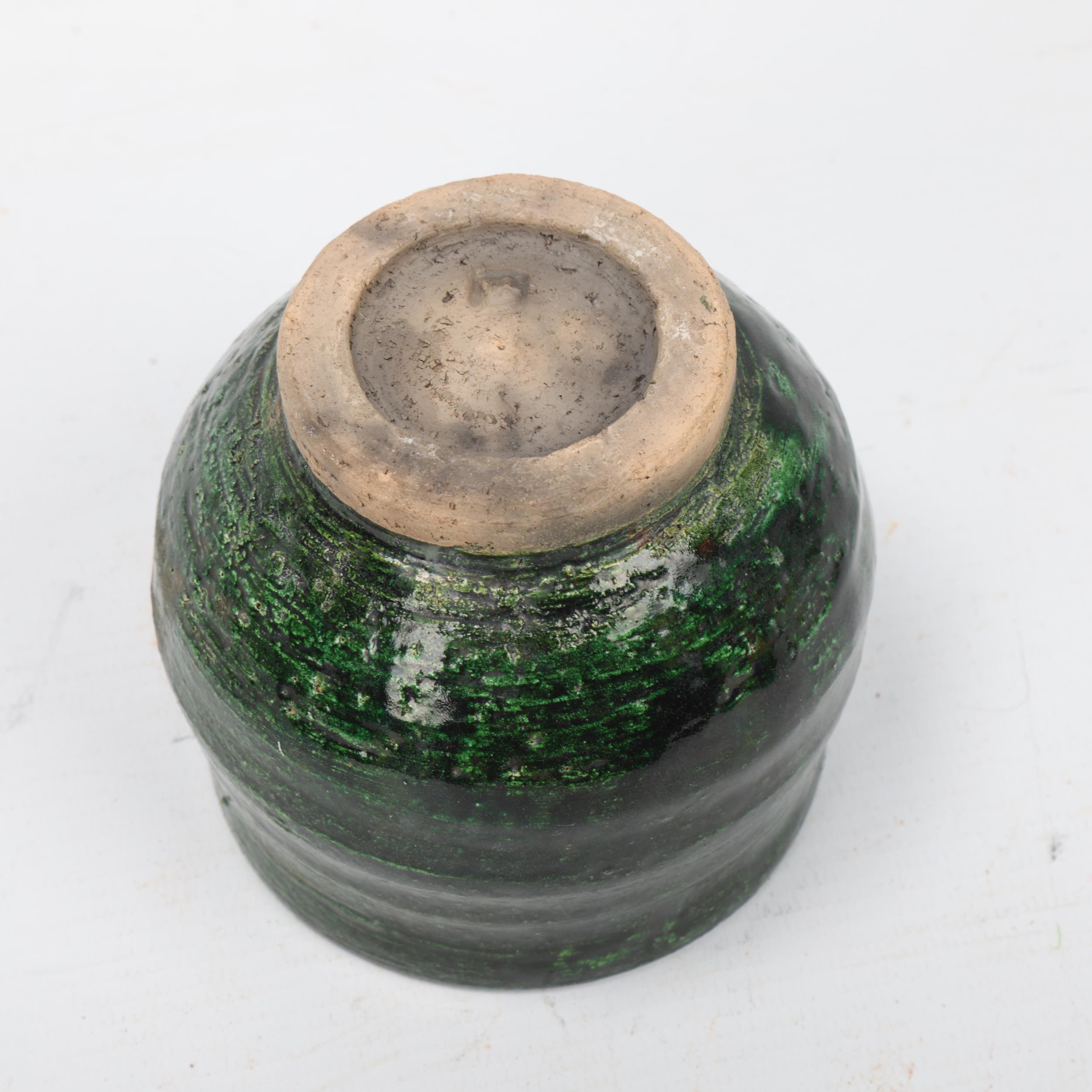 DAVID LEACH (1911-2005), Lowerdown Pottery, a green glazed tea bowl, Lowerdown mark impressed to - Image 2 of 3