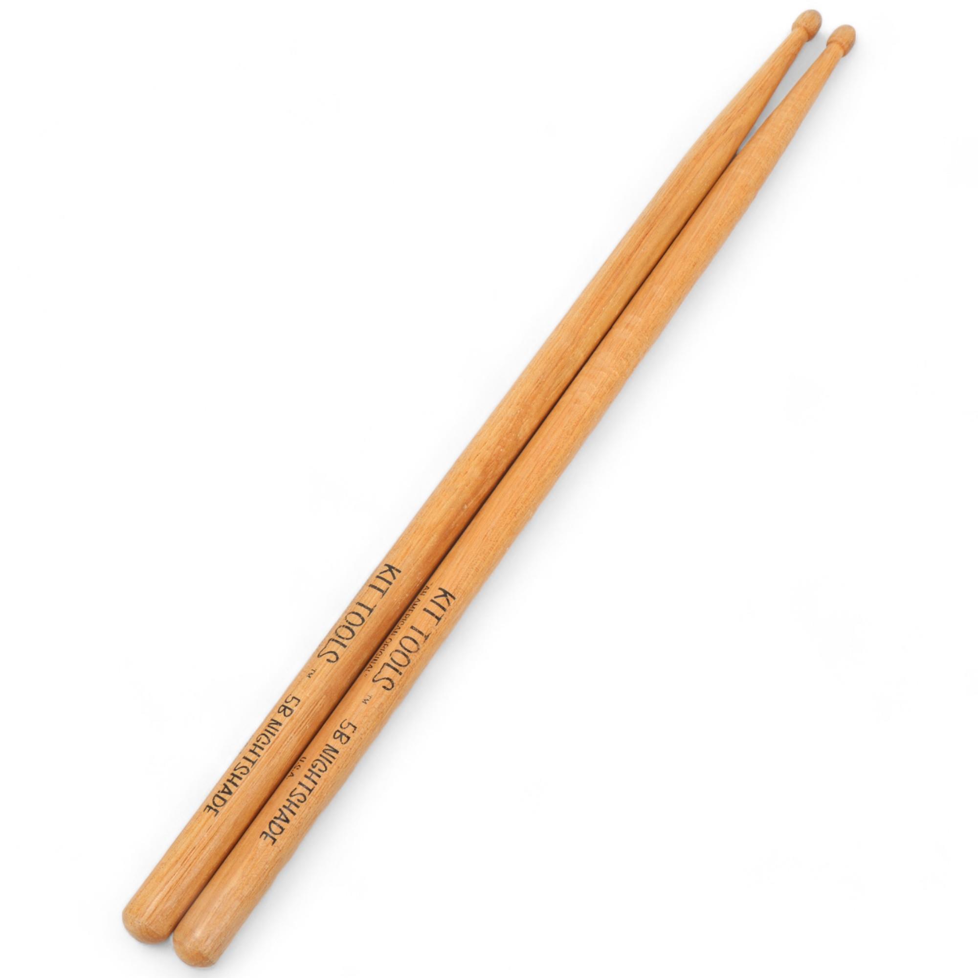 Two USED KIT TOOLS 'B NIGHTSHADE' Hickory DRUMSTICKS belonging to MITCH MITCHELL.