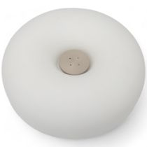 A Foscarini "Circus" ceiling/wall lamp, soft blown frosted glass with brushed steel centre plate,