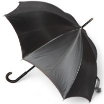 A JEAN PAUL GAULTIER designer umbrella, with ebonised wood stem and silvered fabric, length 90cm