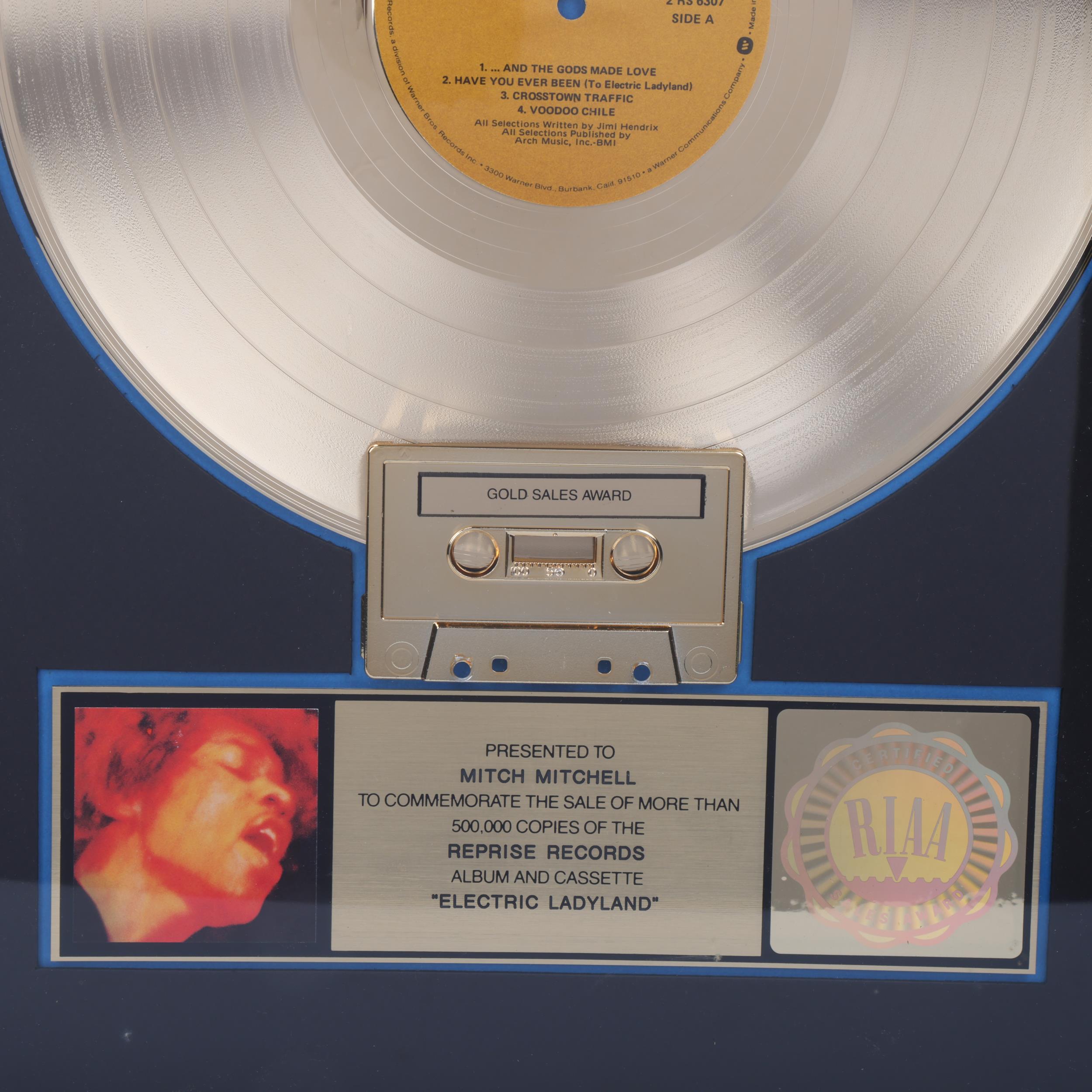 JIMI HENDRIX EXPERIENCE a GOLD DISC presented to MITCH MITCHELL to Commemorate The Sale of More Than - Image 2 of 3