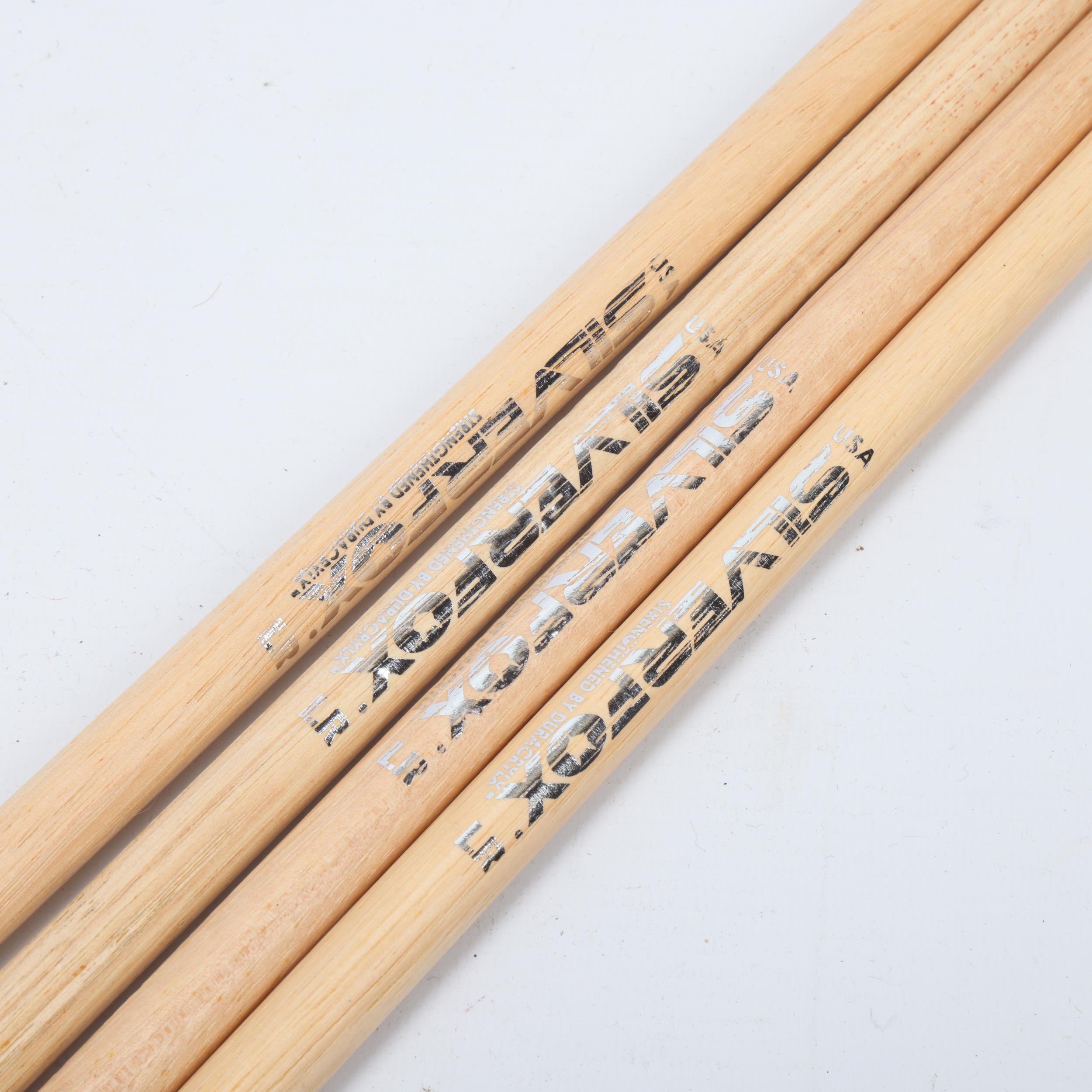 Four USED SILVERFOX LR Hickory DRUMSTICKS belonging to MITCH MITCHELL. - Image 2 of 3