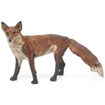 ELAINE PETO (b.1963), British, a rake ceramic figure "Fox who got the chicken", makers stamp, length