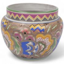 A Carter, Stabler & Adams, Poole Pottery Jardiniere, designed by Truda Carter, pattern EP, decorated