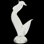 LICIO ZANETTI, a hand sculpted Murano glass cockeral, signed on base, height 34.5cm Good