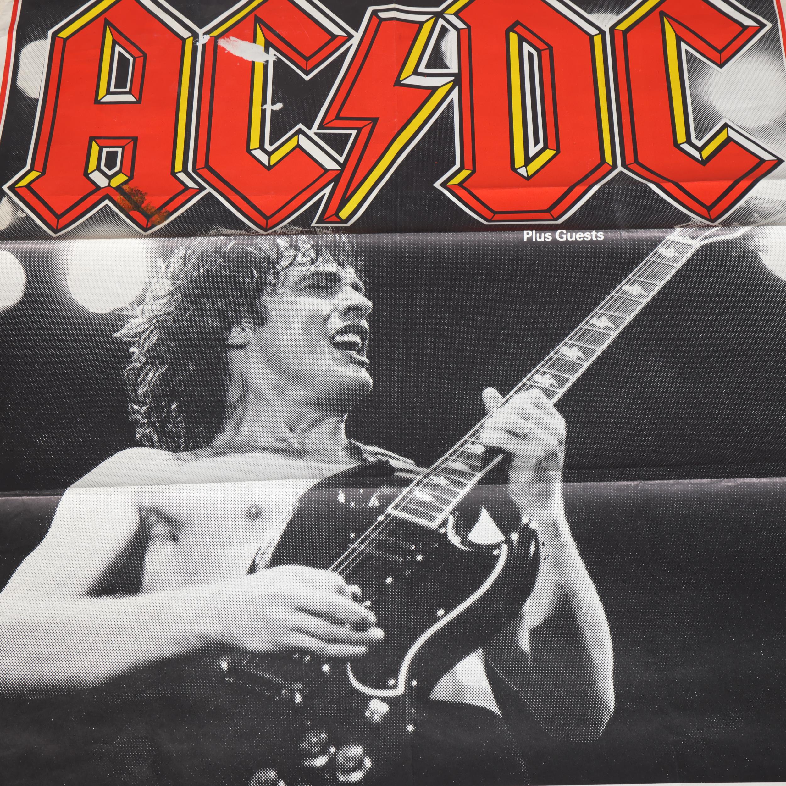 AC/DC, an original 1980s' tour poster, Edinburgh Playhouse Theatre, 40 x 60 inches Stored rolled, - Image 2 of 3