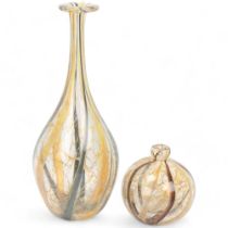 Two Mdina style glass vases, indistinctly signed to base and numbered, tallest 30cm Both in good