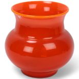 ERIK HOGLUND, Sweden, for Boda glassworks, a red glass vase, designed 1950s', with internal