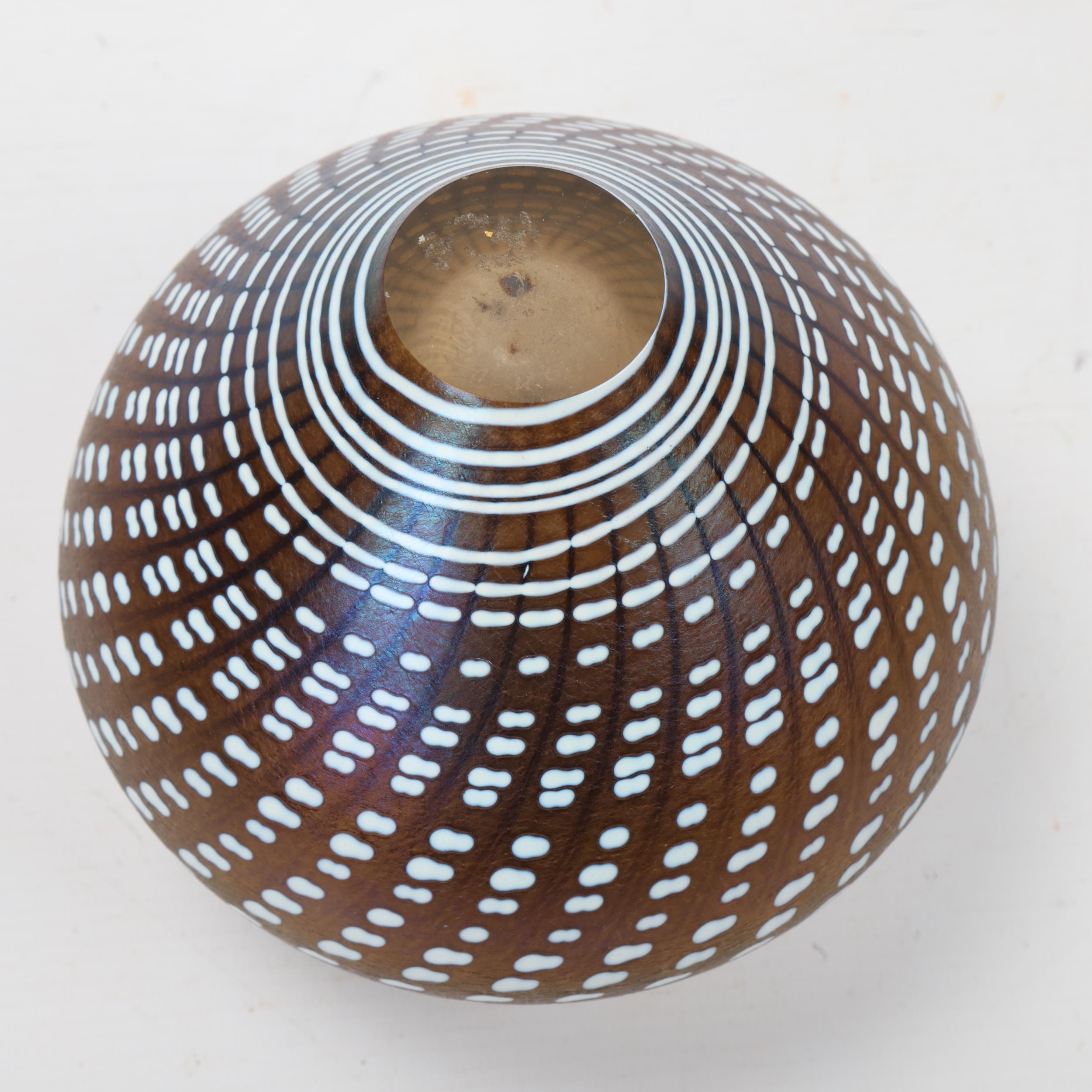 BERTIL VALLIEN for Kosta Boda, an Artist Collection Swirl pattern smoked iridescent glass vase, - Image 3 of 3