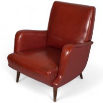 A mid-century Italian lounge chair by CARLO DE CARLI, model 801, for Cassina, height 78cm, width