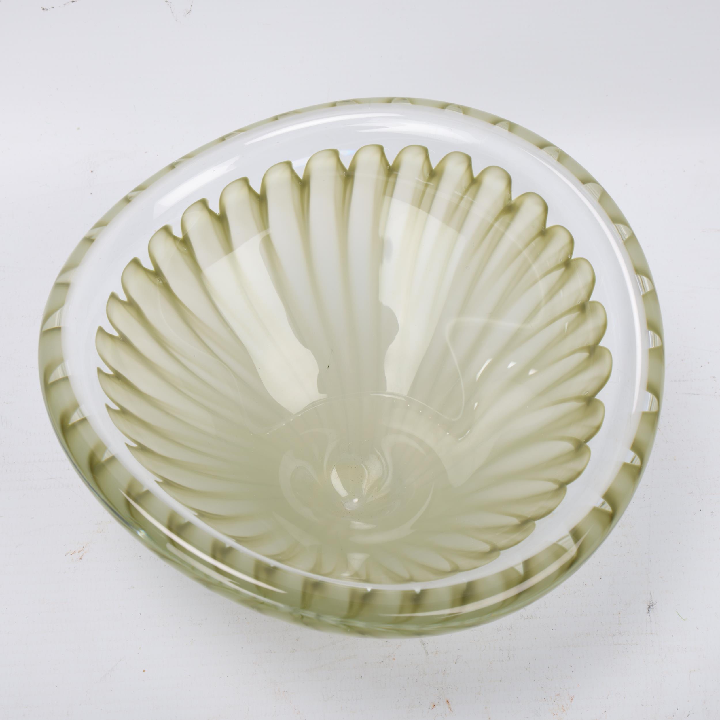 VICKE LINDSTRAND for Kosta, Large size yellow petal “broom” bowl from the first Lindstrand - Image 2 of 3