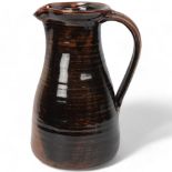 DAVID LEACH (1911-2005), British, a large stoneware jug from Lowerdown Pottery with tenmoku glaze,