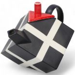 ROLF SINNEMARK for Rorstrand, Sweden, a porceain "Cube" teap pot, 1980's competition design in black