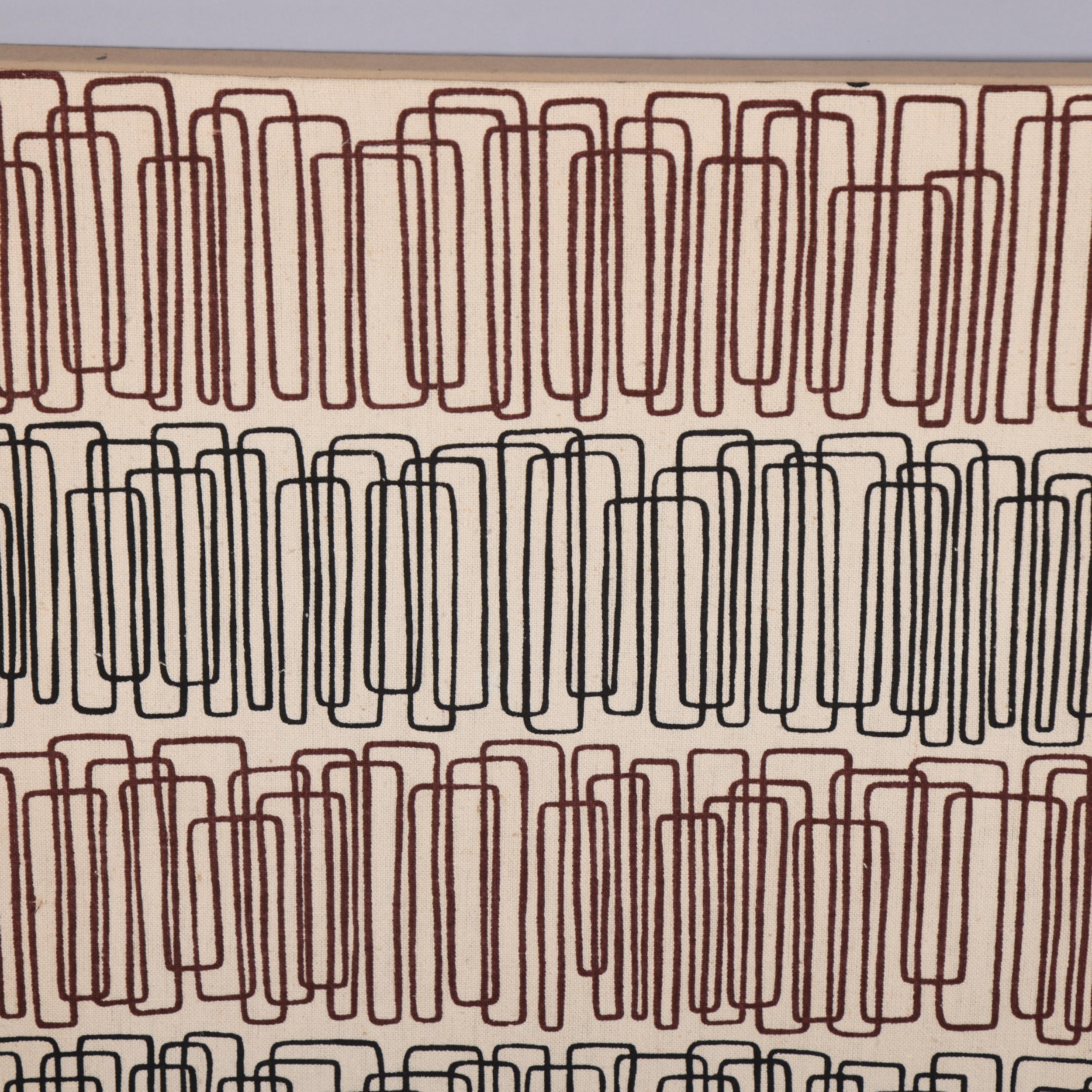 A 1940s' /50s' ANGELO TESTA design fabric panel, Chicago Bauhaus era design "Filo", professionally - Image 2 of 3