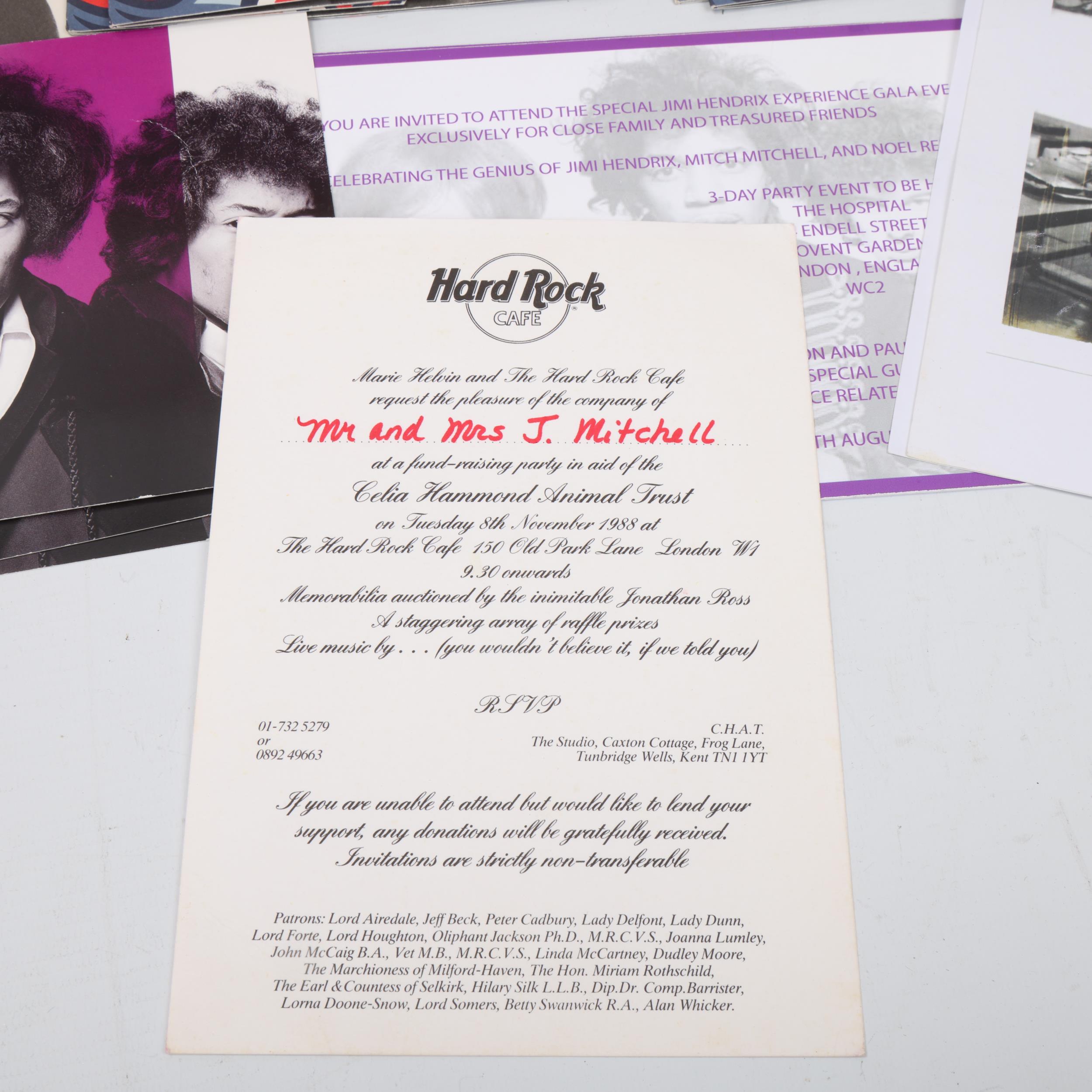 A quantity of paper ephemera relating to MITCH MITCHEL and JIMI HENDRIX. Includes exhibition - Image 2 of 3