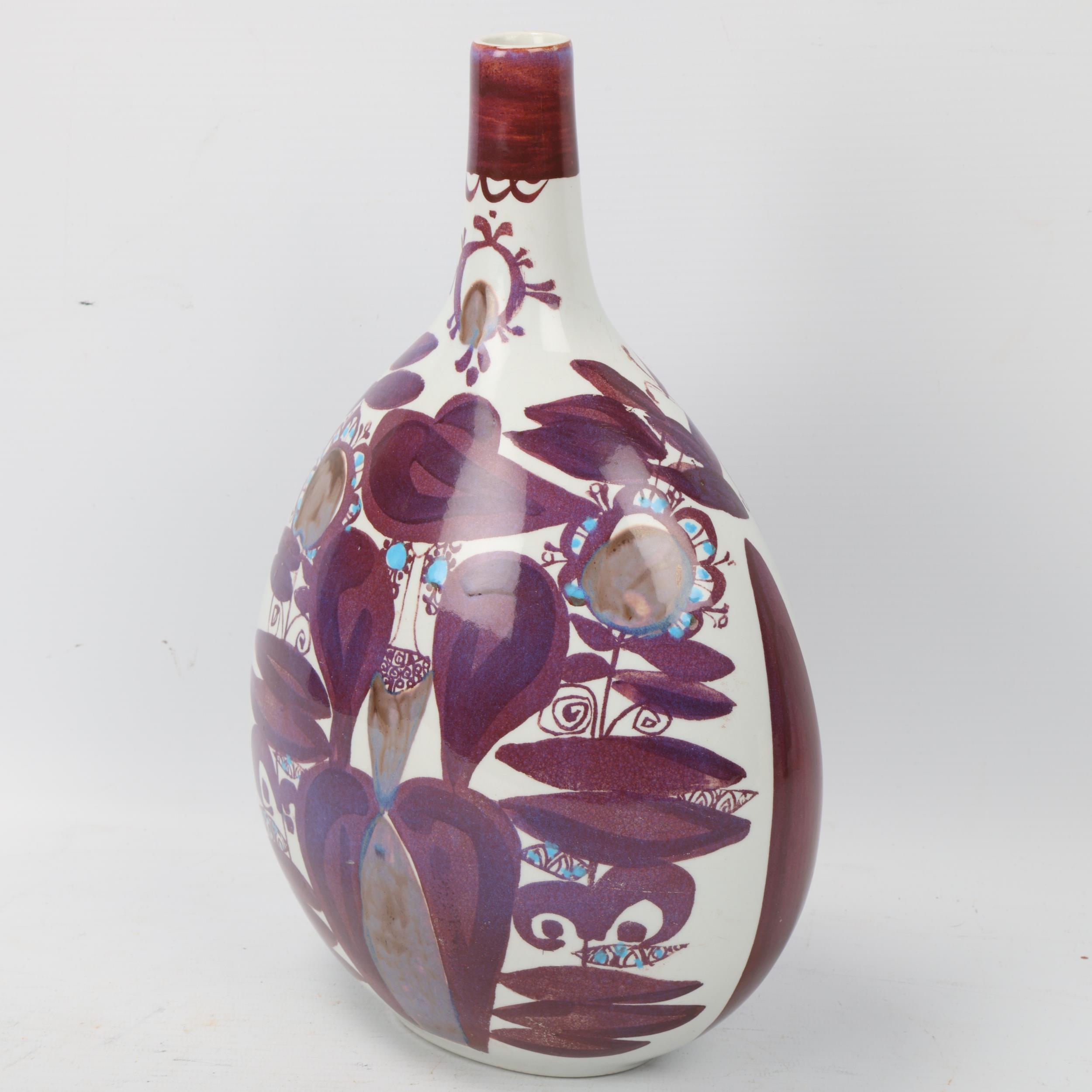 KARI CHRISTENSEN for Royal Copenhagen, a 1960's faience lustre bottle vase, with makers marks and - Image 2 of 3