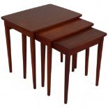 Attributed RICHARD HORNBY, a set of 3 Mid 20th century nesting side tables in afromosia wood, height