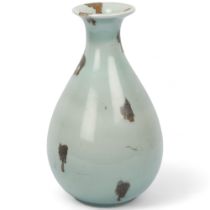 POH CHAP YEAP (1927-2007), a large porcelain vase with celadon and iron spot glaze, signed to