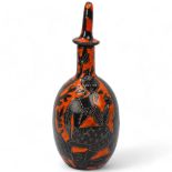 A mid 20th century Italian sgraffito decorated decanter and stopper, makers mark to base 8247 Italy,