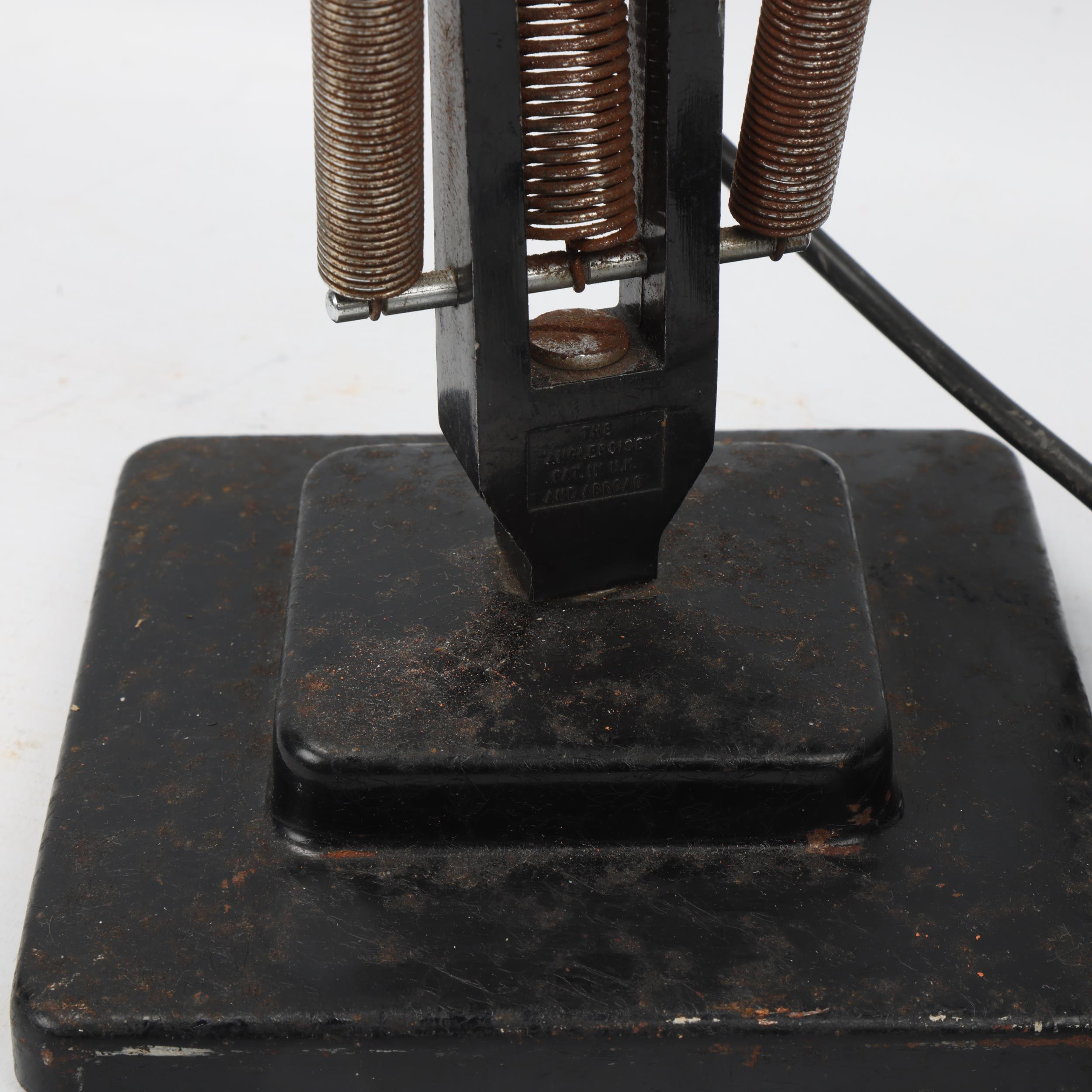 A Herbert Terry Anglepoise lamp, original black paintwork, with two-step base, makers stamp, - Image 3 of 3