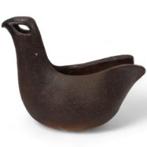 WALTER VIVIAN COLE (1913-1999), Rye Pottery, a stylised stoneware bird vessel, signed WVC to base,