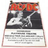 AC/DC, an original 1980s' tour poster, Edinburgh Playhouse Theatre, 40 x 60 inches Stored rolled,