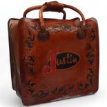 JIMI HENDRIX / MITCH MITCHELL INTEREST - A 'Justin' Brand (USA) Leather Bowling Bag. Measures
