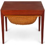 SEVERIN HANSEN for Hasler, a teak sewing table with single drawer and lower basket, indistinct