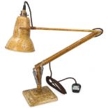 A Herbert Terry Anglepoise lamp, original mottled paintwork, with two-step base, makers stamp,