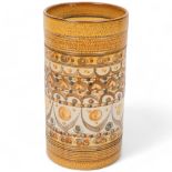 DAVID YORATH for Denby, a Minaret design cylinder vase, hand painted by AUDREY COLE PARKER, makers