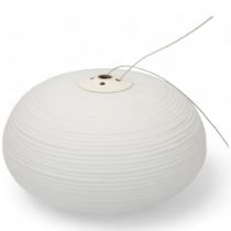 Foscarini "Rituals" white glass pendant lamp, with white metal ceiling rose, diameter approx 35cm,