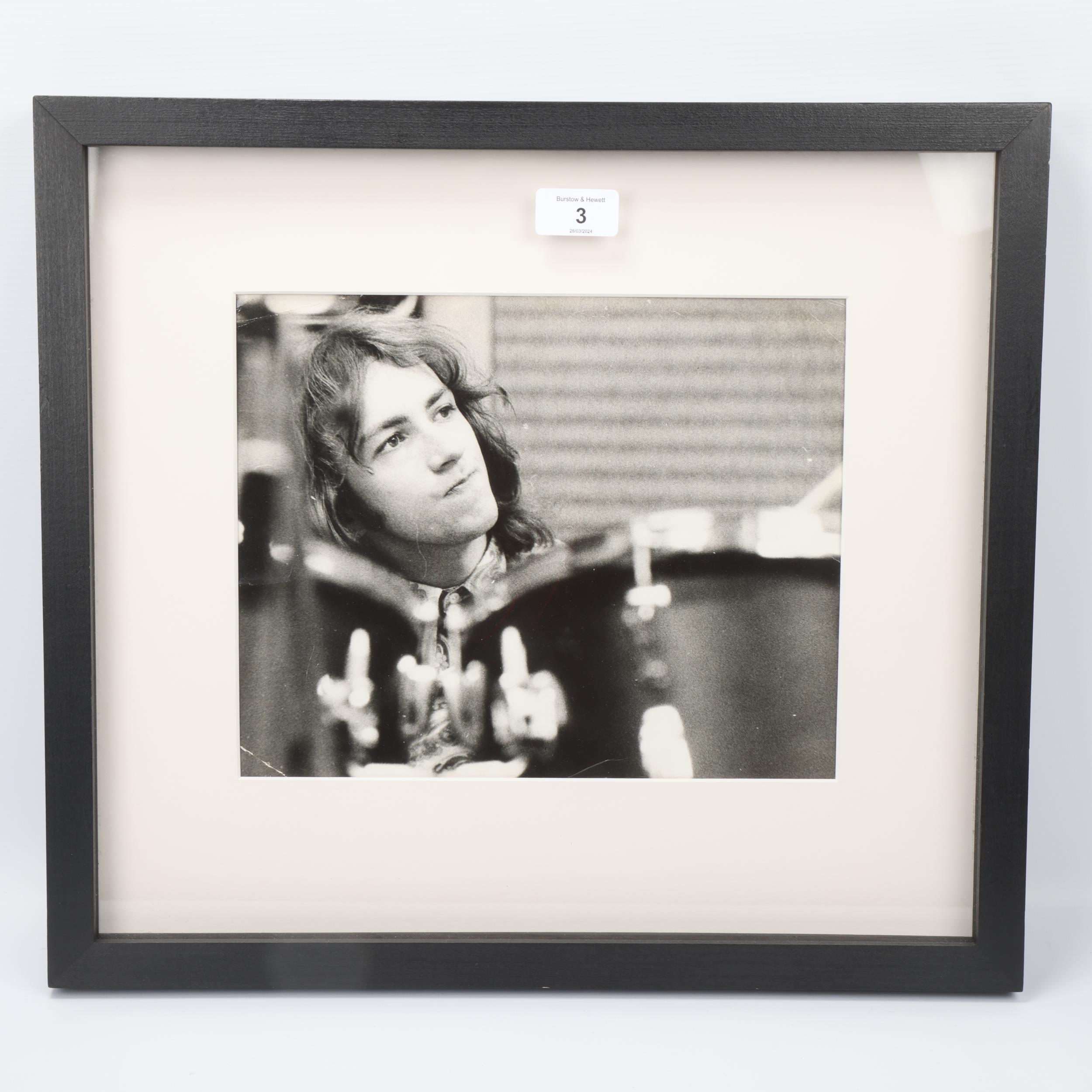 A framed photographic print of Jimi Hendrix Experience drummer MITCH MITCHELL. Image size 28 x 22cm, - Image 2 of 3