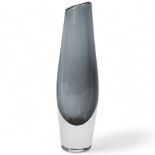 SVEN PALMQVIST for Orrefors, an encased smoked glass vase, makers mark to base PU 3591/15, height