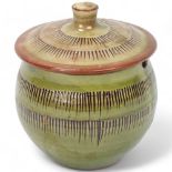 DAVID LEACH (1911-2005), a studio pottery lidded sugar bowl, makers mark to base, height 12cm 1