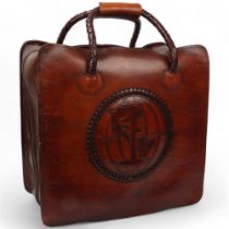 JIMI HENDRIX / MITCH MITCHELL INTEREST - A 'Justin' Brand (USA) Leather Bowling Bag. Measures