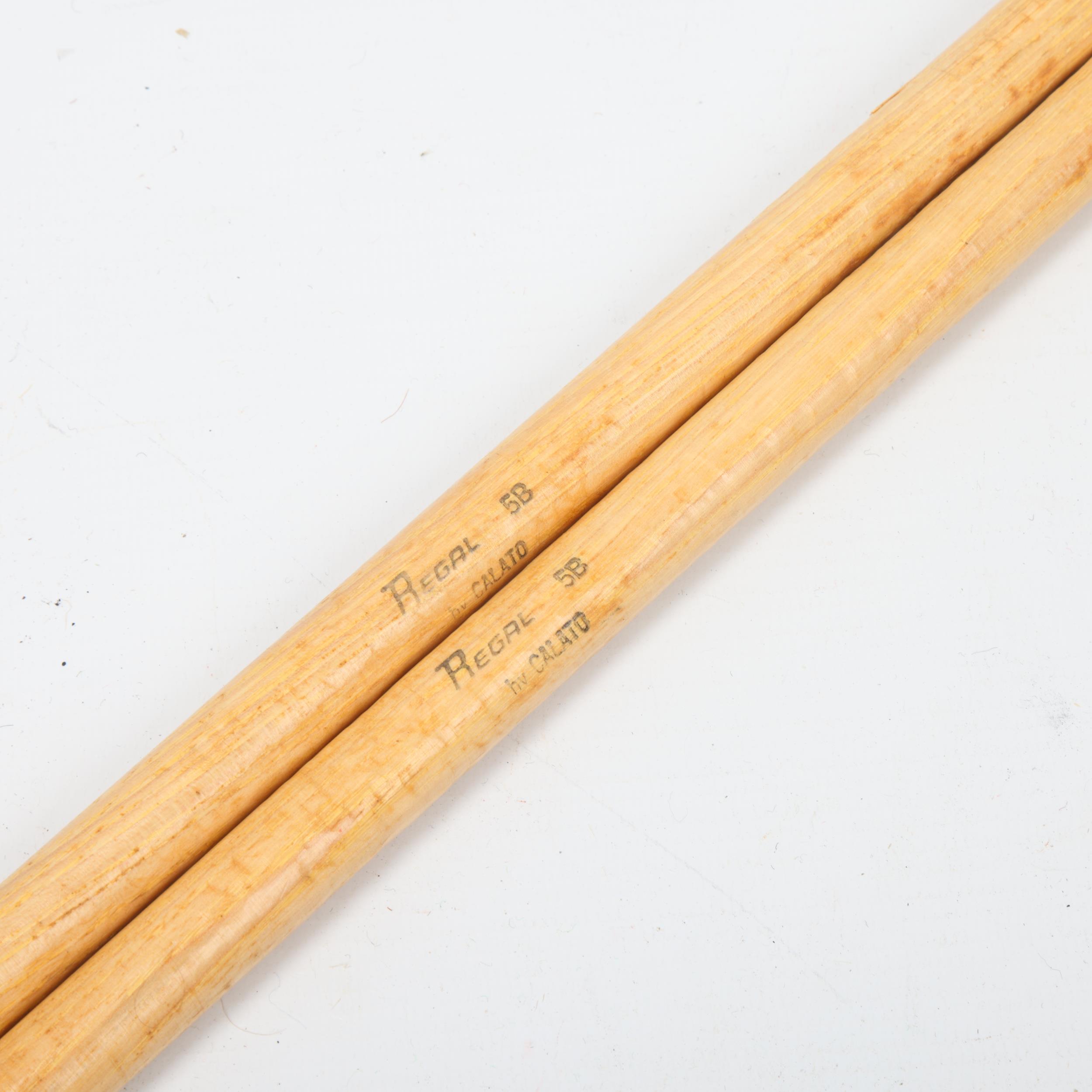 Two USED CALATO 'REGAL 5B' Hickory DRUMSTICKS belonging to MITCH MITCHELL. - Image 2 of 3
