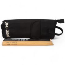 A PRO-MARK STICKBAG containing six drumsticks. Two VIC FIRTH American Classic 5As (unused), two