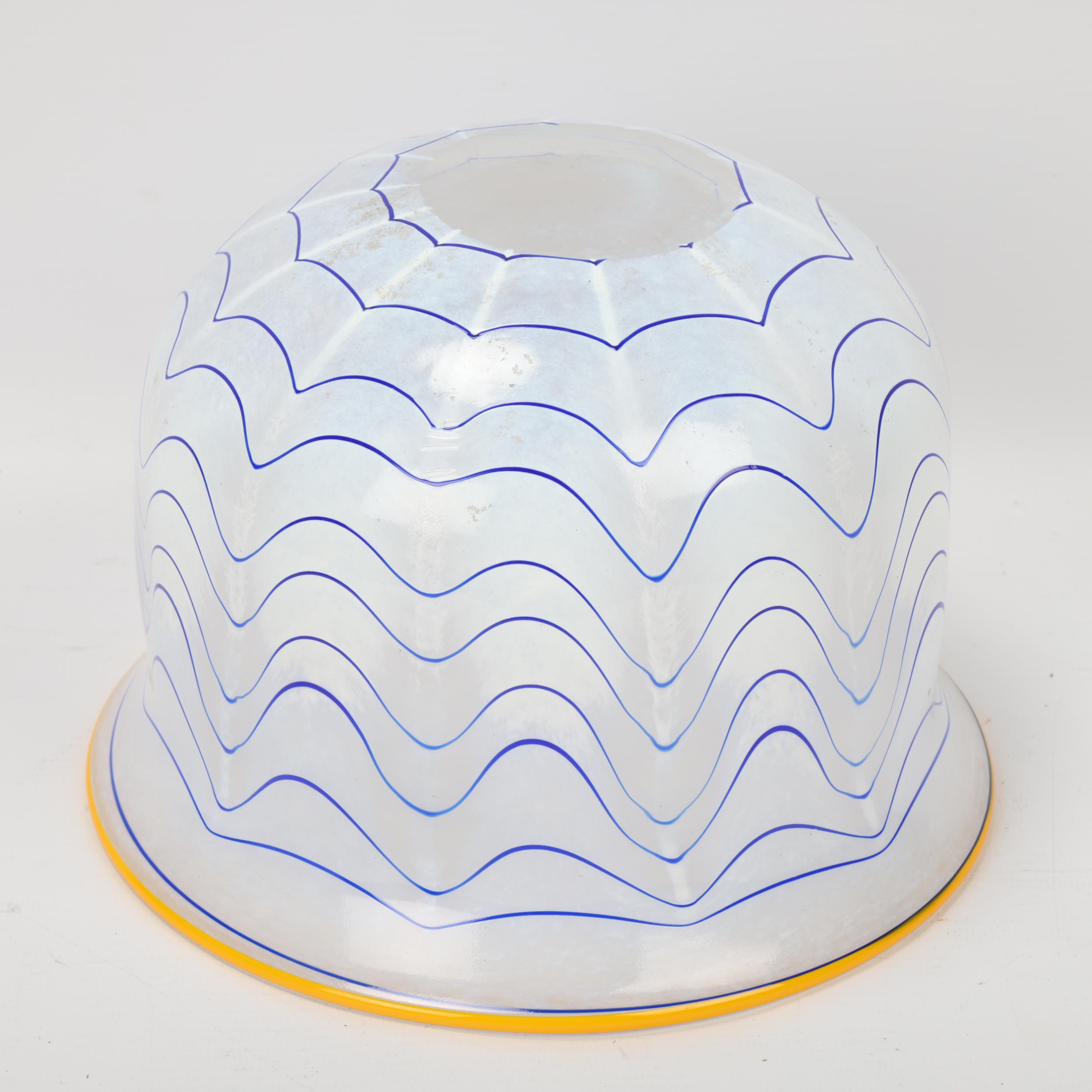 ULRICA HYDMAN-VALLIEN (1938-2018), for Kosta Boda, an opaque white glass bowl with blue wave - Image 2 of 3