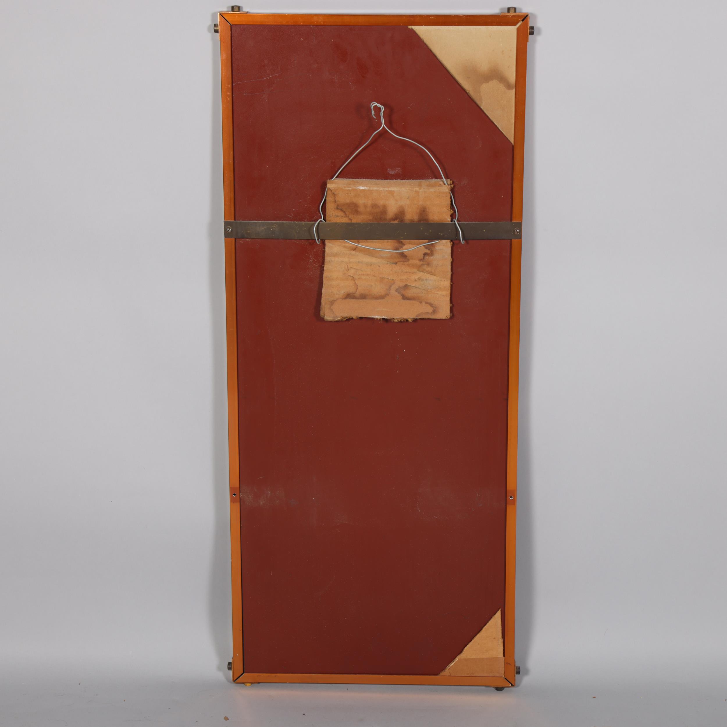 A 1920s'/30s' Modernist wall mirror, with copper plated surround, 81 x 34cm Good condition, one - Image 3 of 3