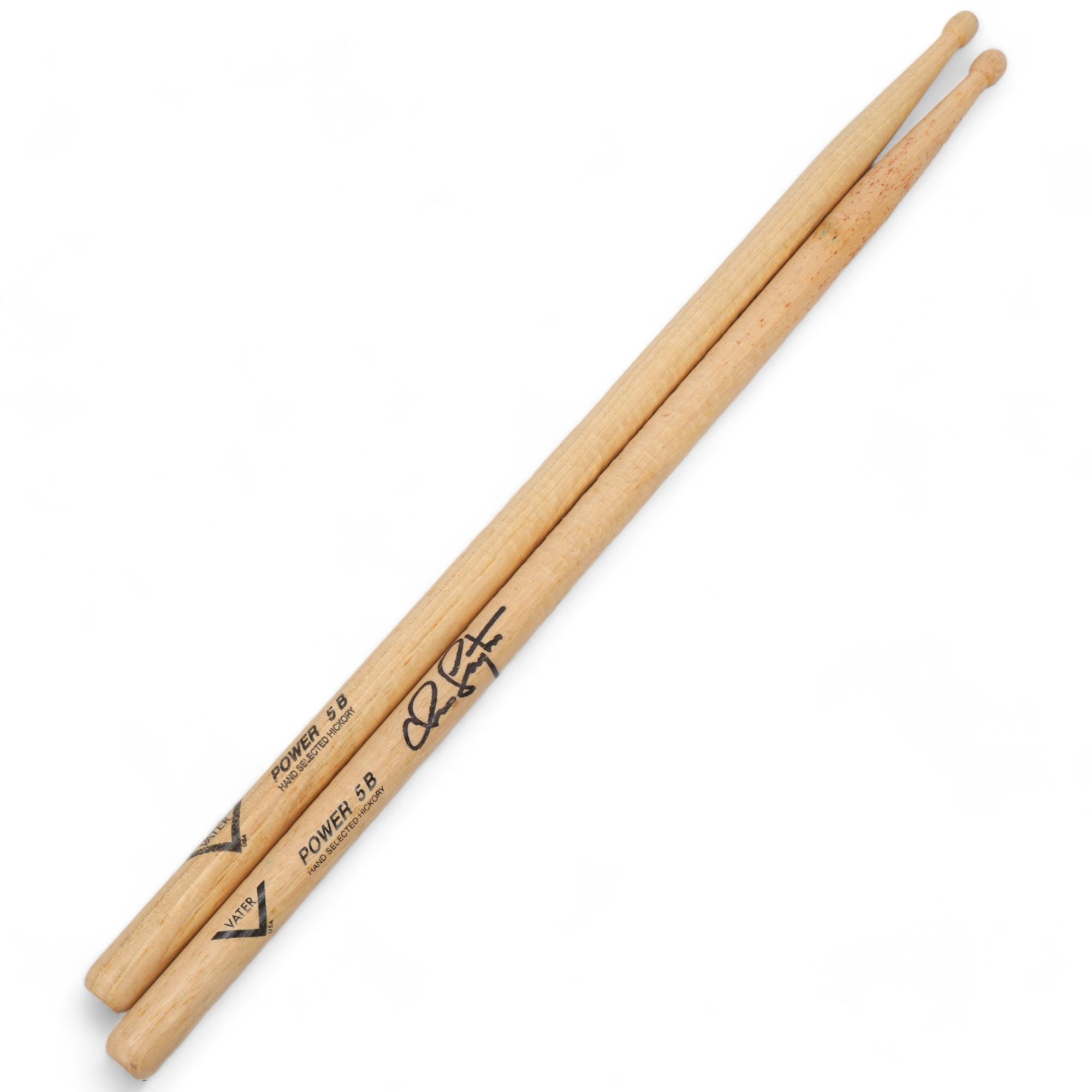 Two USED 'VATER - POWERLINE 5B' Hickory DRUMSTICKS belonging to MITCH MITCHELL.