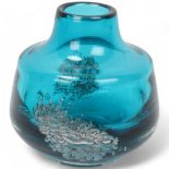HEINZ LOFFELHARDT for Schott Zweisel, a blue glass "Florida" vase, with internal bubbles, circa
