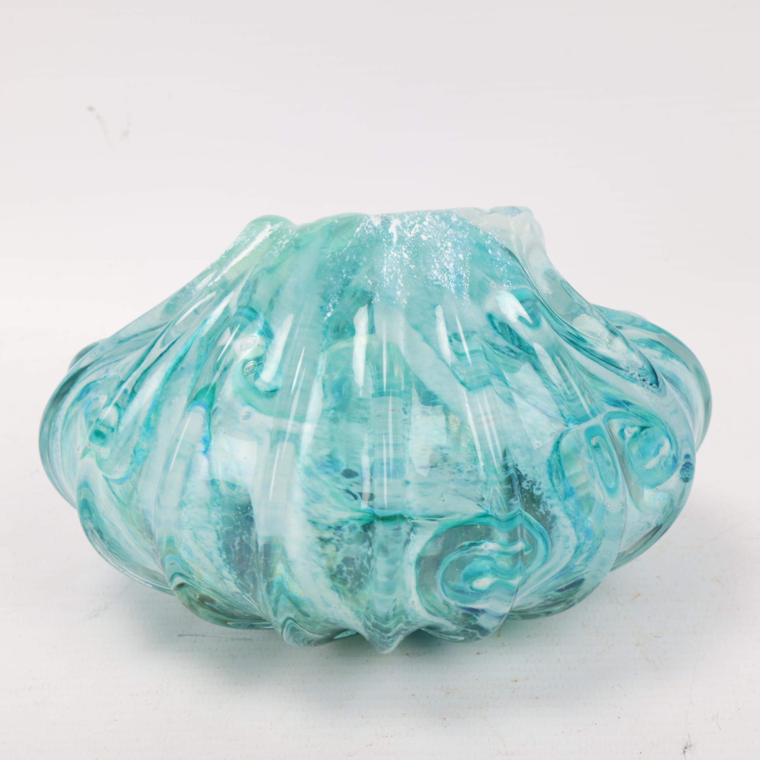 PAUL CRITCHLEY, Isle of Wight, a hand sculpted glass wave, dated 2012 and signed to base, with - Image 2 of 3
