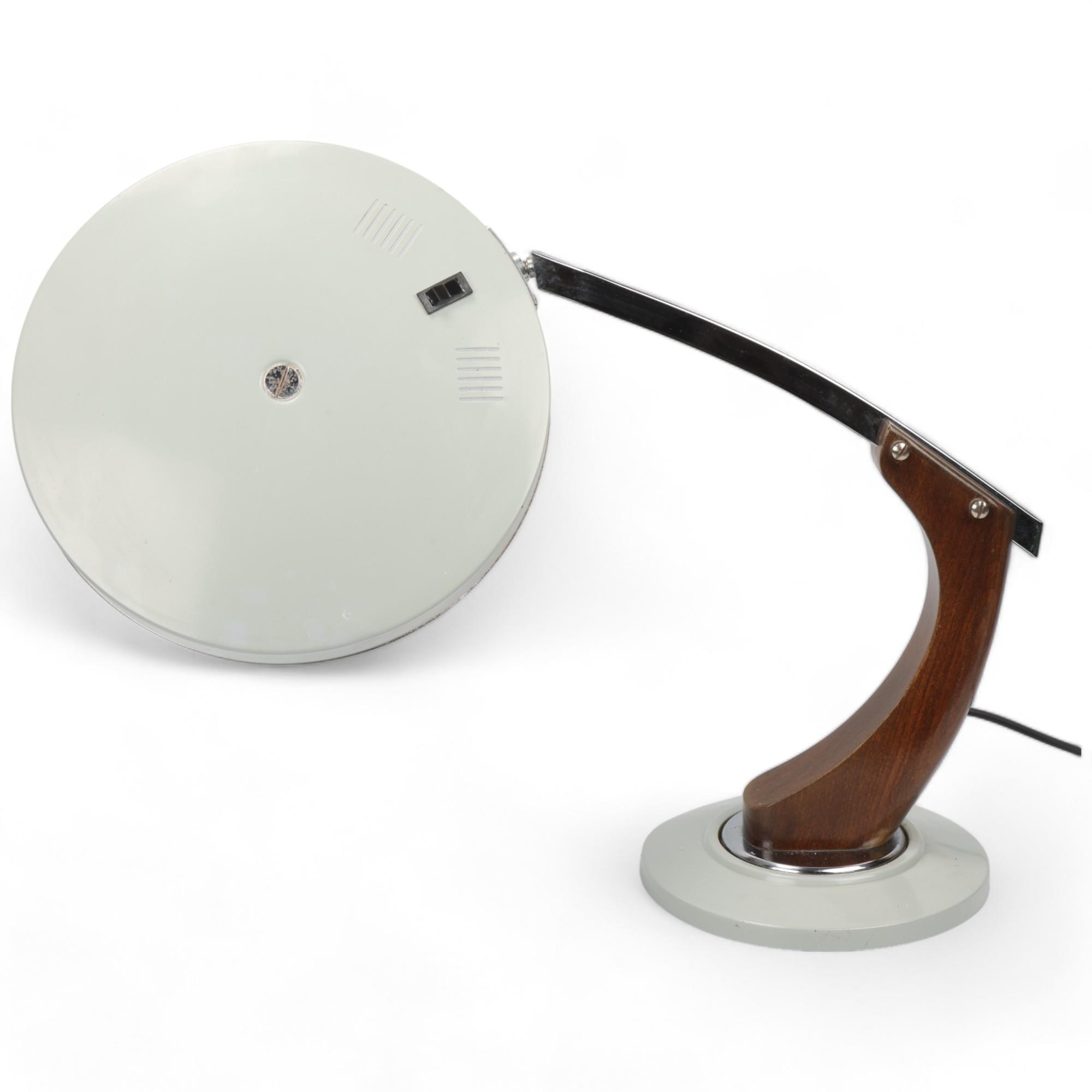 A 1960s' President desk lamp by Fase, Spain, grey/blue swivel base and shade, height 39cm Some