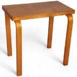 ALVAR AALTO (1898-1976) for Finmar, a 1930s beech side table, makers label to the underside,