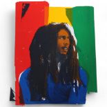 MATTHEW MOON, a screen print of Bob Marley, signed in pencil, 57 x36.5cm, unframed