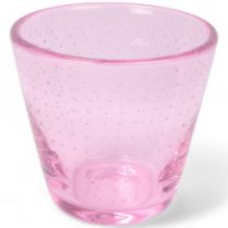 MARJA HEPO-AHO, Finland, a small vase in pink glass with controlled bubbles produced with a hedgehog